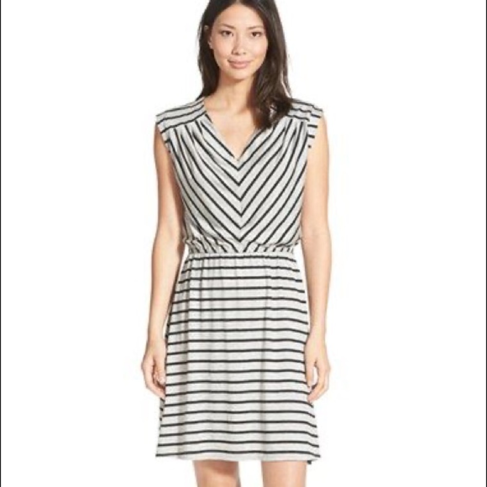 GIBSON blue & white striped dress XL